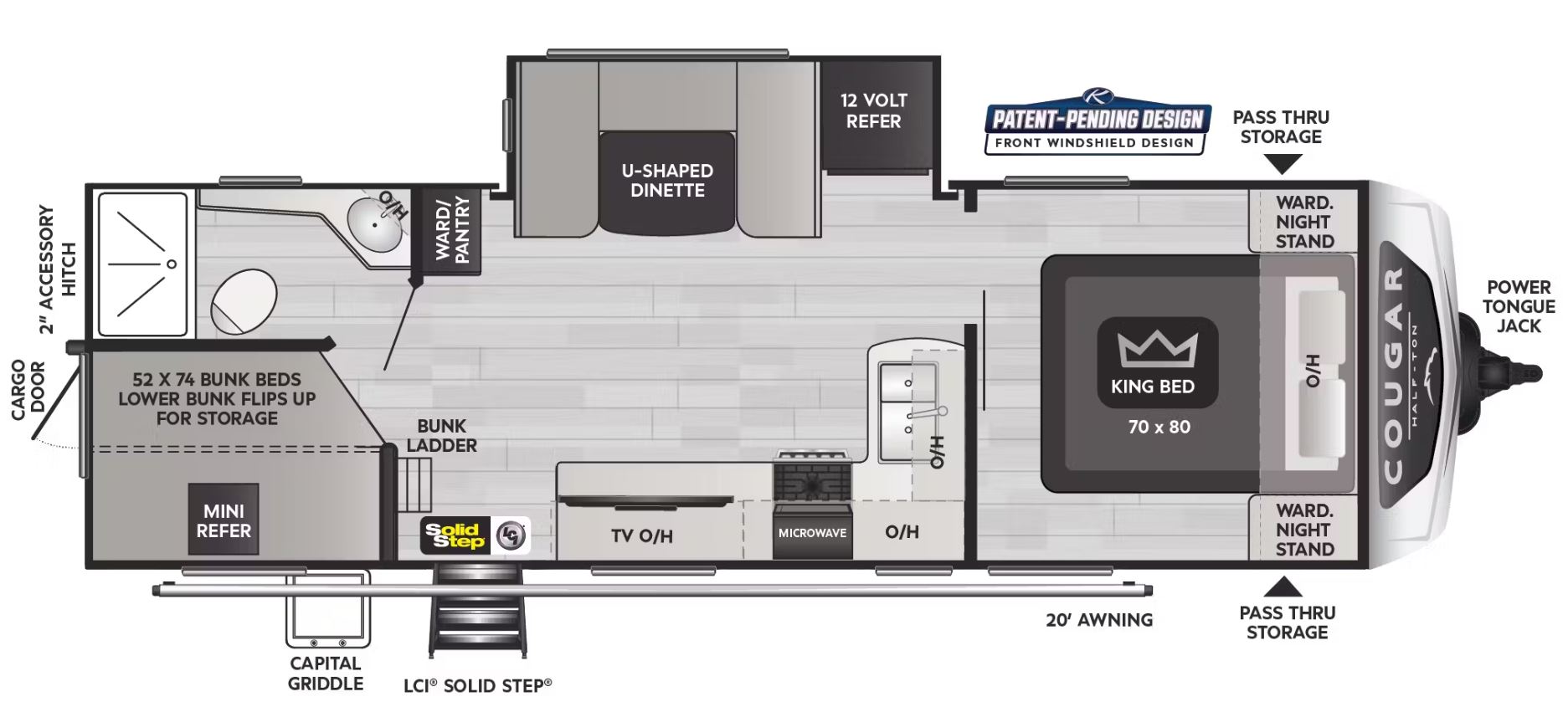 2024 KEYSTONE COUGAR 1/2 TON 23MLE, , floor-plans-day image number 0